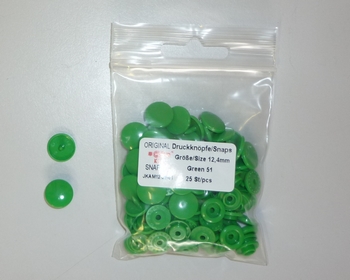 Kamsnapdrukkers 12.4mm (25 stuks), Groen 51